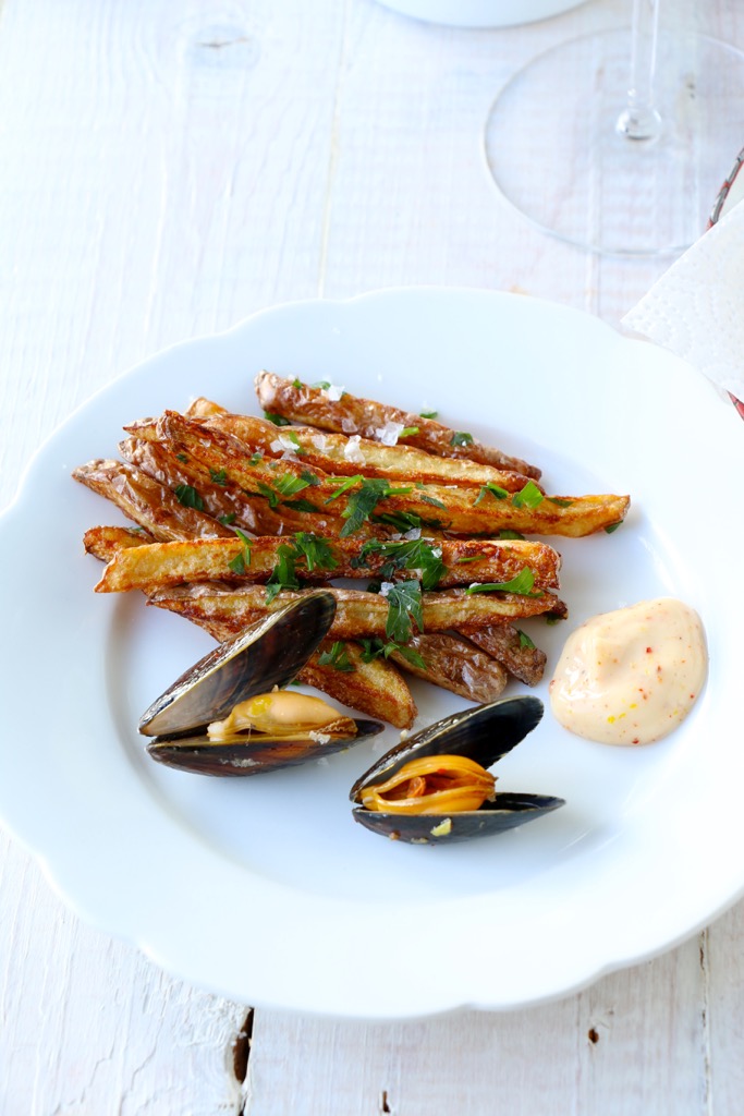 Moules-frites - Miesmuscheln mit Pommes frites